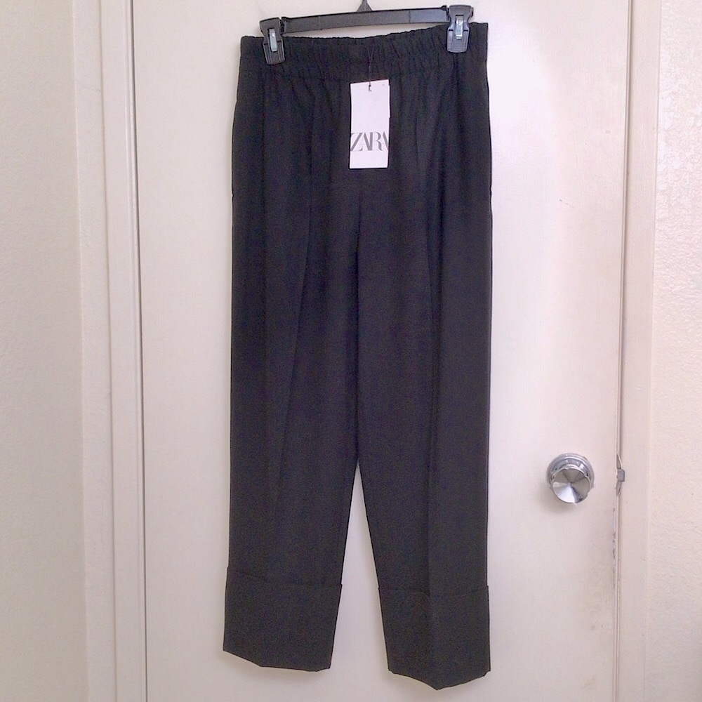 Zara Cuffed Capri Trouser Pants NWT